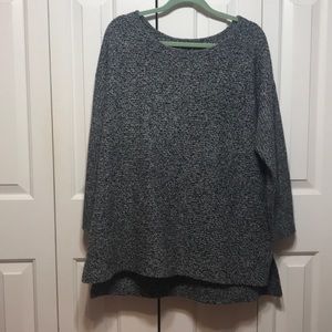 Gray and Black Knit Plus Size Sweater